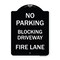 Signmission No Blocking Driveway Fire Lane Heavy-Gauge Aluminum Architectural Sign, 24" x 18", BW-1824-23852 A-DES-BW-1824-23852 - alternate 1